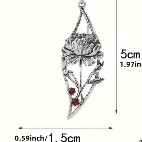 WORLD MARKET WILDFLOWER/ GEMSTONE DETAIL DANGLE EARRINGS - Picture 6 of 7